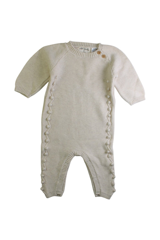 A Beige Long Sleeve Rompers from Wilson & Frenchy in size 3-6M for boy. (Front View)