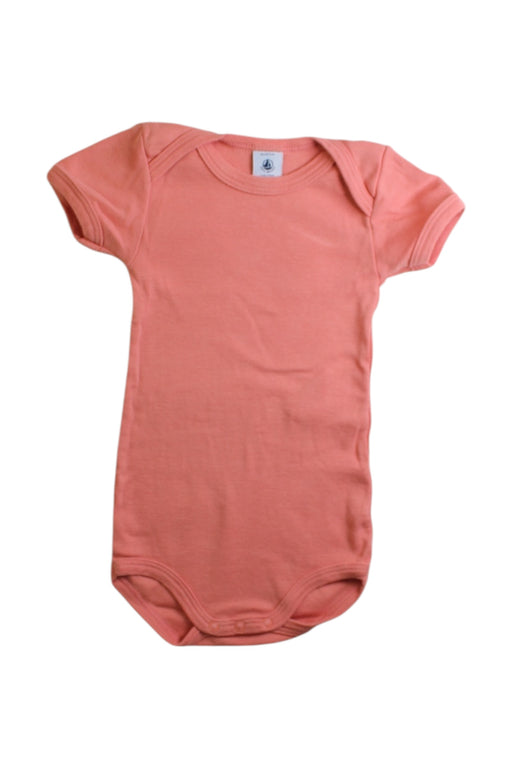 A Peach Short Sleeve Bodysuits from Petit Bateau in size 3-6M for boy. (Front View)