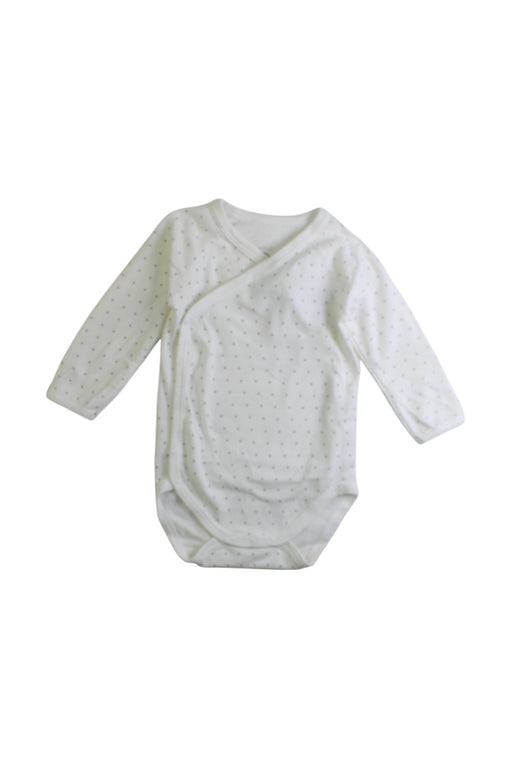 A White Long Sleeve Bodysuits from Petit Bateau in size 3-6M for boy. (Front View)