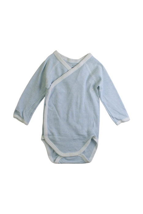 A Blue Long Sleeve Bodysuits from Petit Bateau in size 3-6M for boy. (Front View)