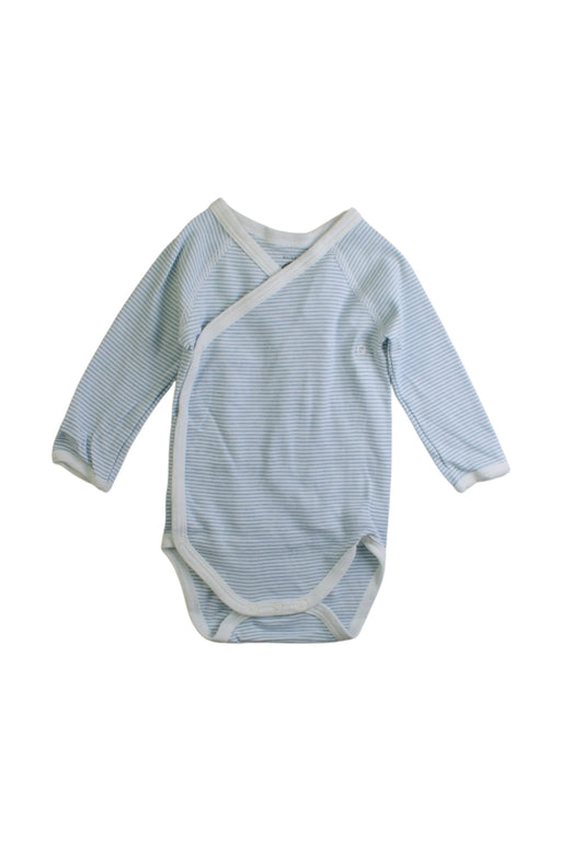 A Blue Long Sleeve Bodysuits from Petit Bateau in size 3-6M for boy. (Front View)