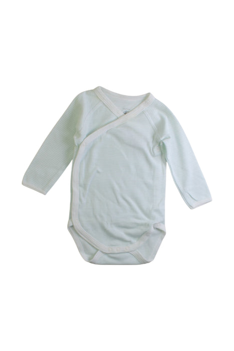 A White Long Sleeve Bodysuits from Petit Bateau in size 3-6M for boy. (Front View)