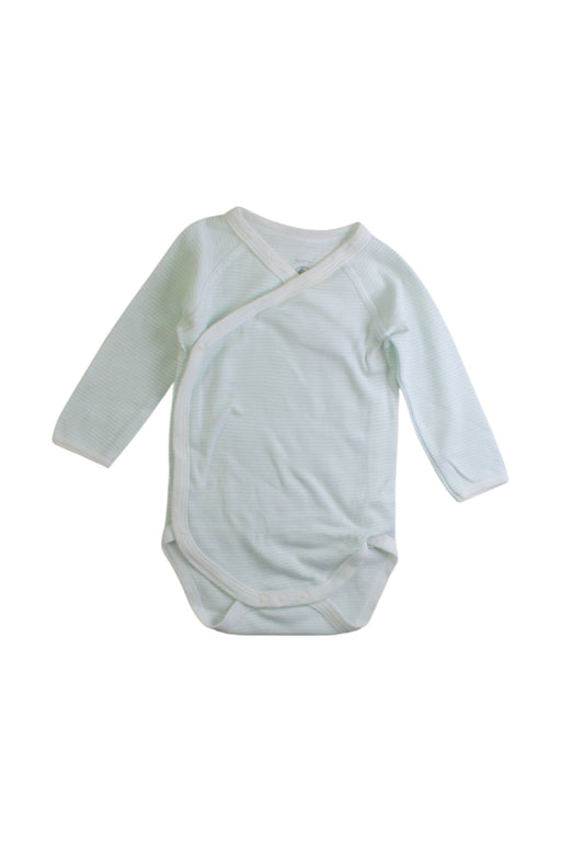 A White Long Sleeve Bodysuits from Petit Bateau in size 3-6M for boy. (Front View)