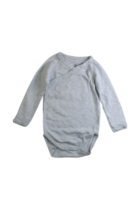 A Grey Long Sleeve Bodysuits from Petit Bateau in size 6-12M for boy. (Front View)