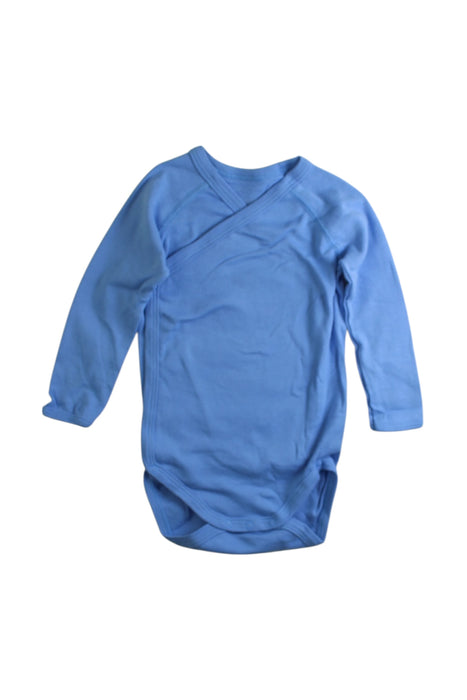 A Blue Long Sleeve Bodysuits from Petit Bateau in size 6-12M for boy. (Front View)