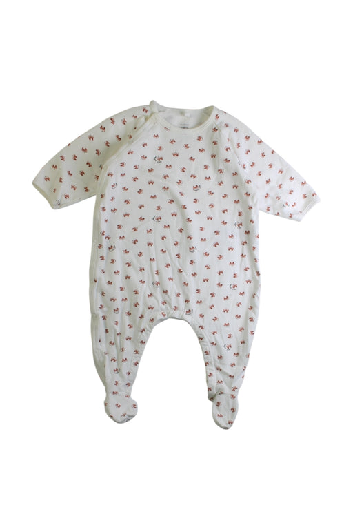 A White Onesies from Petit Bateau in size 3-6M for boy. (Front View)