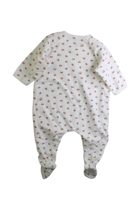 A White Onesies from Petit Bateau in size 3-6M for boy. (Back View)
