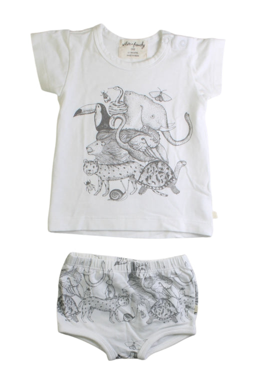 A White Shorts Sets from Wilson & Frenchy in size 0-3M for boy. (Front View)