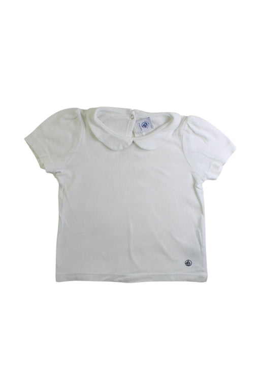 A White Short Sleeve Tops from Petit Bateau in size 3T for girl. (Front View)
