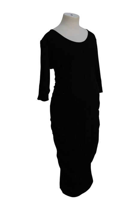 A Black Long Sleeve Dresses from Ripe in size Maternity-L for maternity. (Back View)