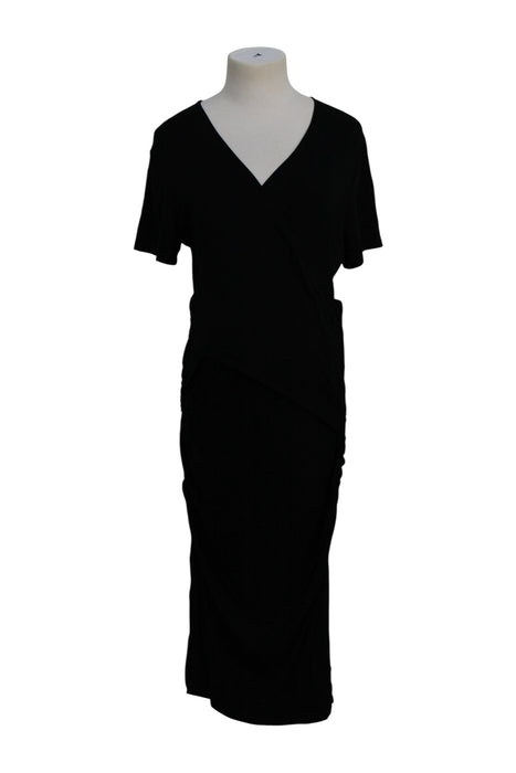 A Black Short Sleeve Dresses from Ripe in size Maternity-L for maternity. (Front View)