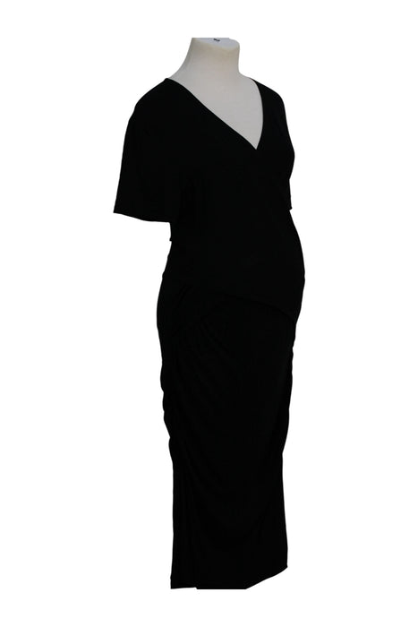 A Black Short Sleeve Dresses from Ripe in size Maternity-L for maternity. (Back View)