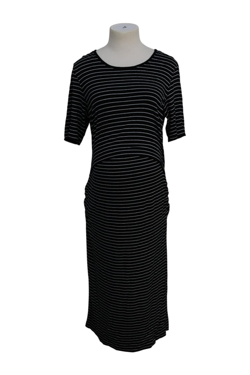A Black Short Sleeve Dresses from Ripe in size Maternity-L for maternity. (Front View)