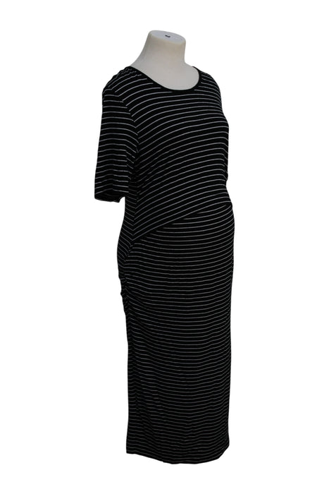 A Black Short Sleeve Dresses from Ripe in size Maternity-L for maternity. (Back View)