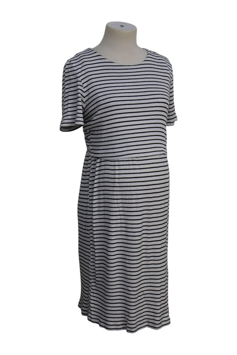 A Black Short Sleeve Dresses from Ripe in size Maternity-L for maternity. (Back View)