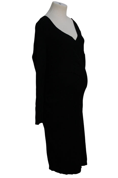 A Black Long Sleeve Dresses from Ripe in size Maternity-L for maternity. (Back View)