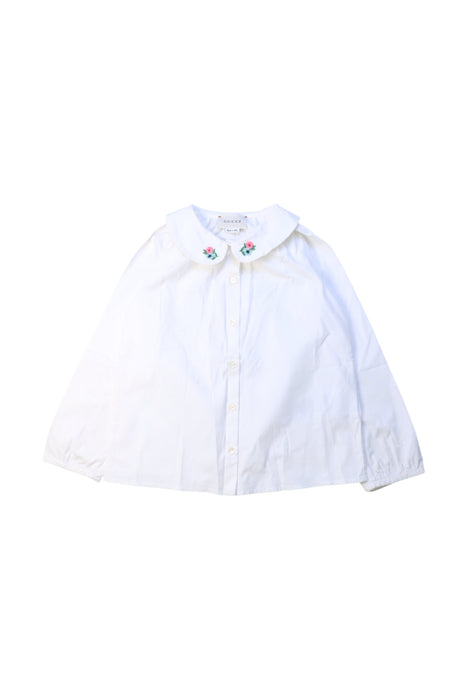 A White Long Sleeve Shirts from Gucci in size 3T for girl. (Front View)
