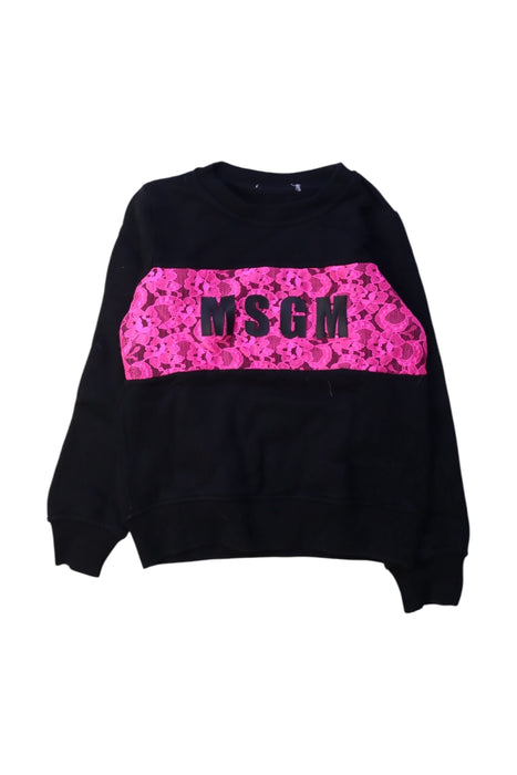 A Black Crewneck Sweatshirts from MSGM in size 4T for girl. (Front View)