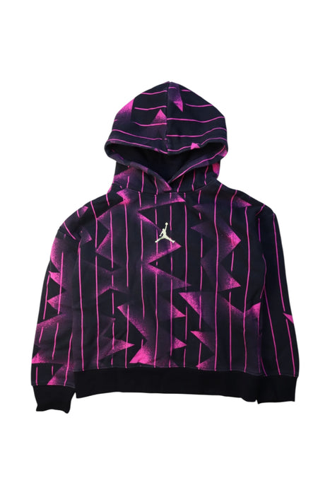 A Black Hooded Sweatshirts from Air Jordan in size 6T for boy. (Front View)