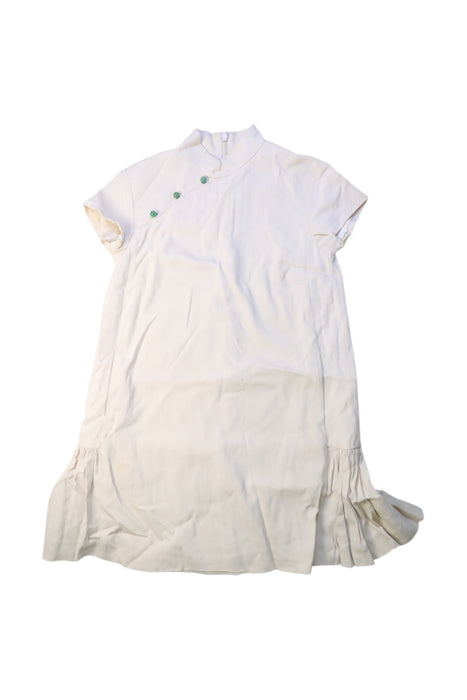 A White Short Sleeve Dresses from Shanghai Tang in size 6T for girl. (Front View)
