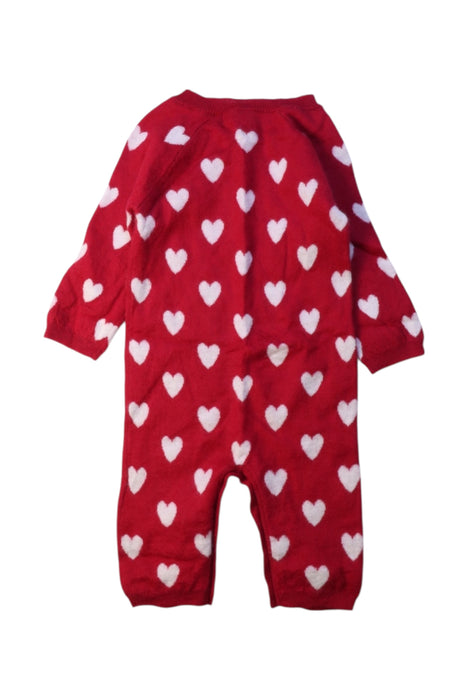 A Red Long Sleeve Rompers from Burberry in size 0-3M for girl. (Back View)