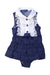 A Navy Sleeveless Rompers from Nicholas & Bears in size 0-3M for girl. (Front View)