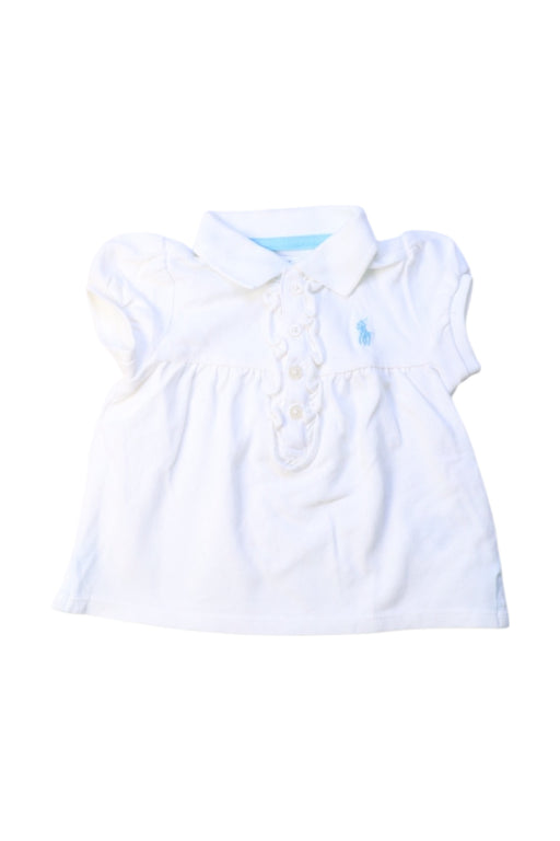 A White Short Sleeve Tops from Ralph Lauren in size 3-6M for girl. (Front View)
