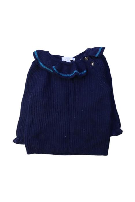 A Navy Sweater Dresses from Jacadi in size 3-6M for girl. (Front View)