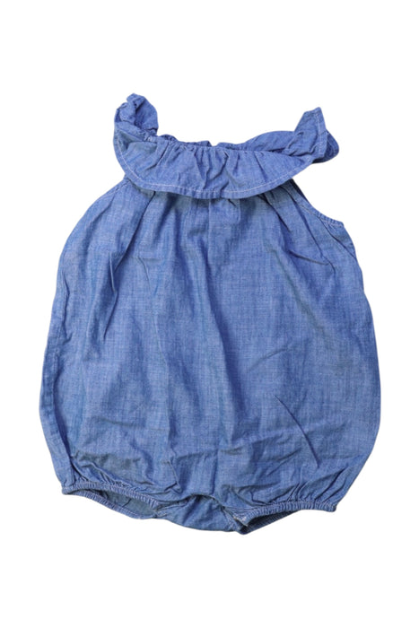 A Blue Sleeveless Rompers from Ralph Lauren in size 6-12M for girl. (Front View)