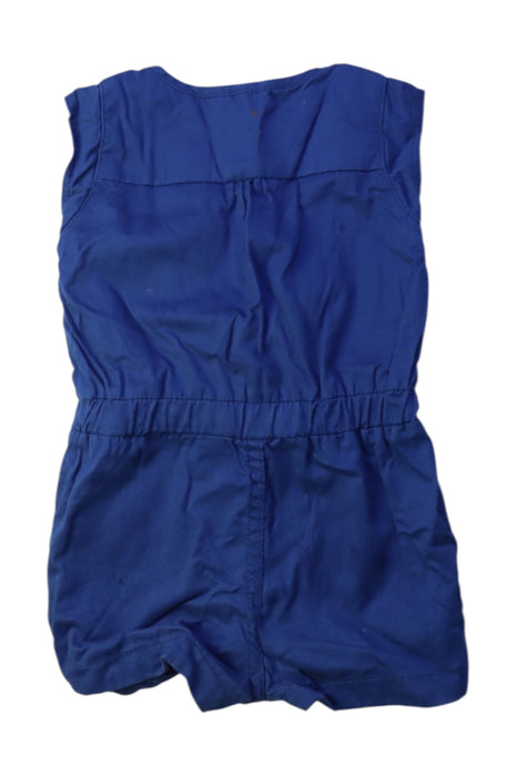 A Blue Sleeveless Rompers from Levi's in size 12-18M for girl. (Back View)