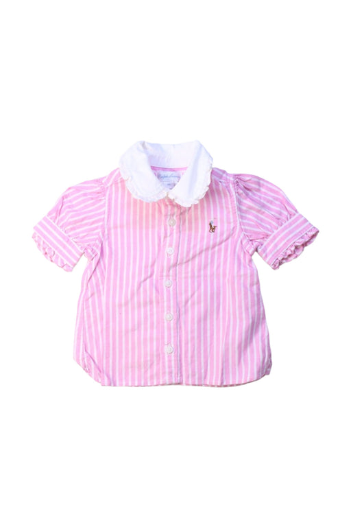 A Pink Short Sleeve Shirts from Ralph Lauren in size 3-6M for girl. (Front View)