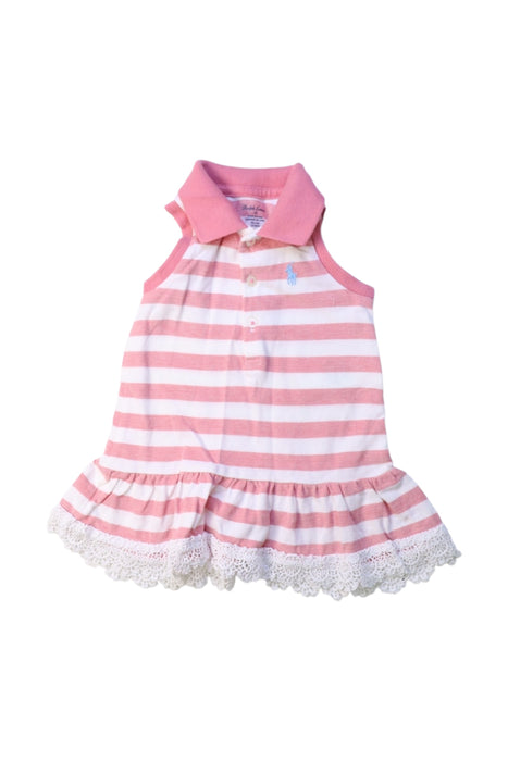 A Pink Sleeveless Dresses from Ralph Lauren in size 3-6M for girl. (Front View)