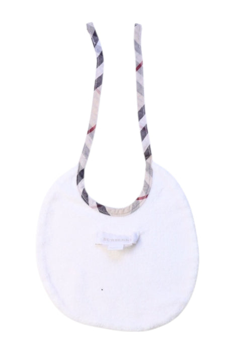 A White Bibs from Burberry in size 6-12M for girl. (Back View)