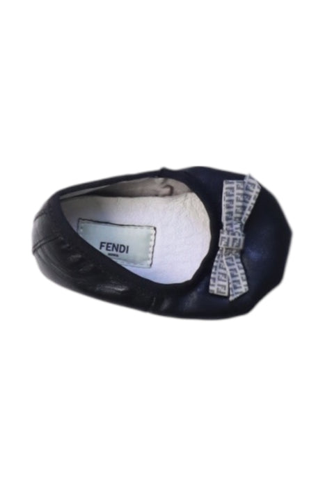A Black Flats from Fendi in size Newborn for girl. (Front View)