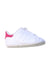 A White Sneakers from Adidas in size 3-6M for girl. (Front View)
