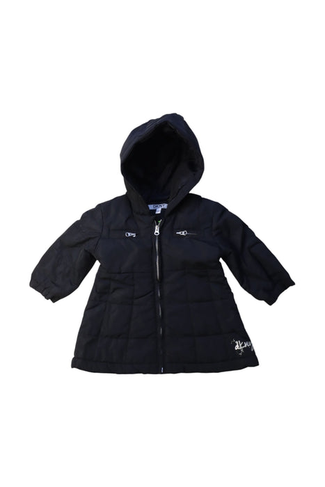 A Black Puffer/Quilted Coats & Outerwear from DKNY in size 3-6M for girl. (Front View)