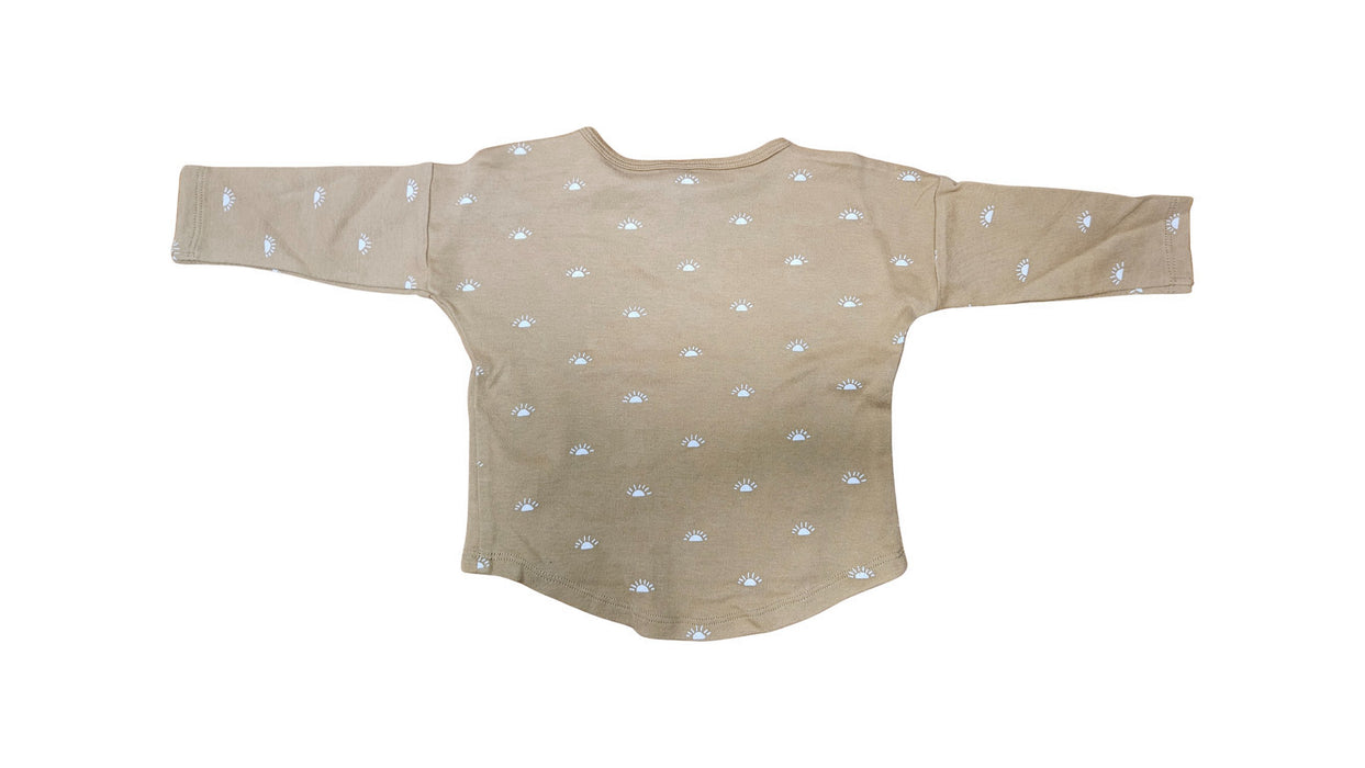 A Beige Long Sleeve Tops from Quincy Mae in size 6-12M for neutral. (Back View)