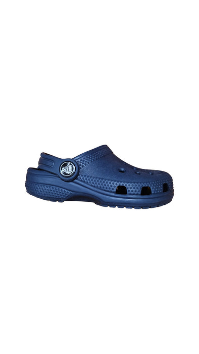 A Blue Slip Ons from Crocs in size 3T for neutral. (Back View)