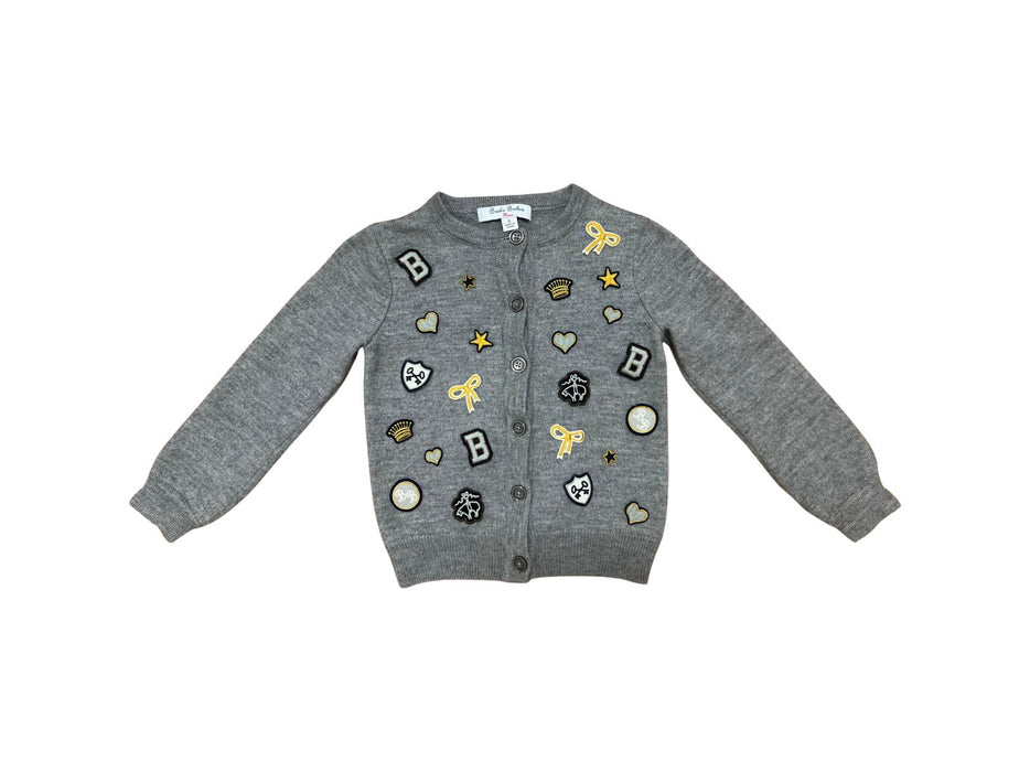 A Grey Cardigans from Brooks Brothers in size 7Y for girl. (Front View)
