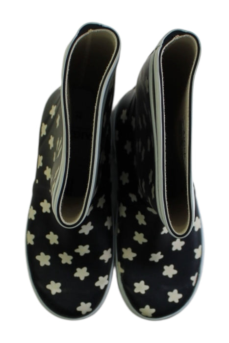 A Black Rain Boots from Aigle in size 9Y for girl. (Back View)