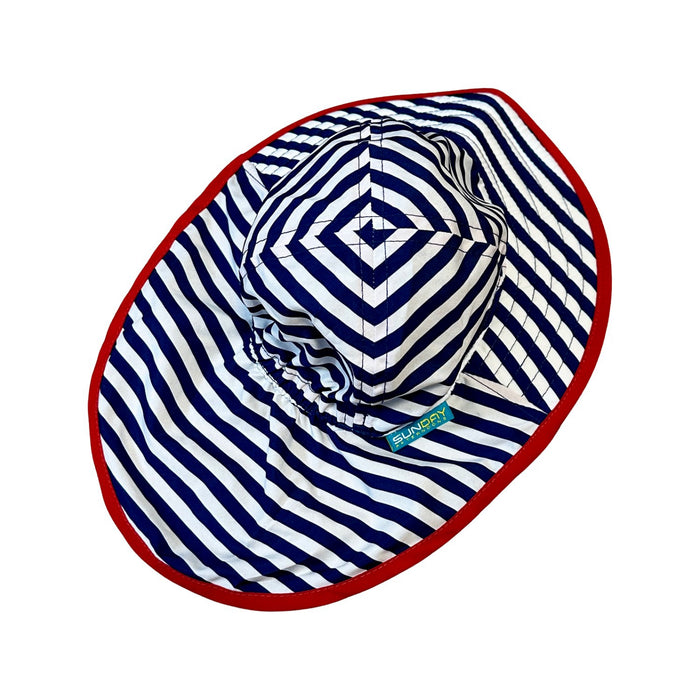 A Navy Sun Hats from Sunday Afternoons in size 3-6M for neutral. (Front View)