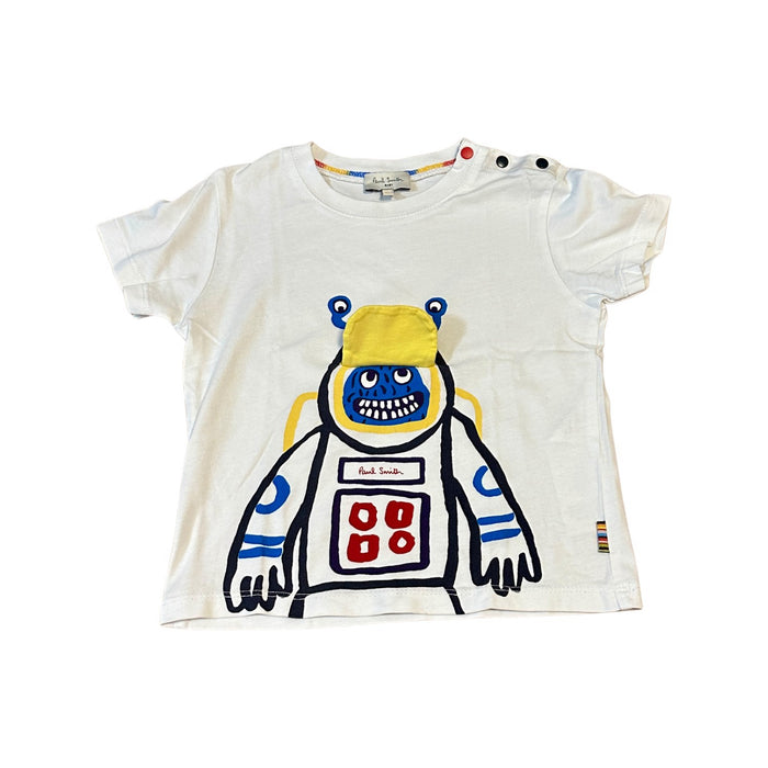 A White Short Sleeve T Shirts from Paul Smith in size 2T for boy. (Front View)