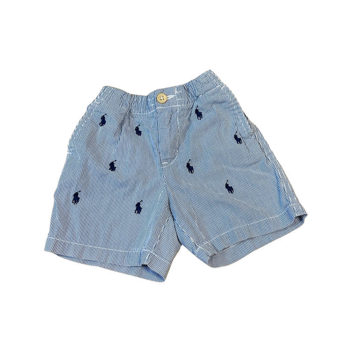 A Blue Shorts from Ralph Lauren in size 12-18M for boy. (Front View)