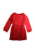A Red Long Sleeve Dresses from Polo Ralph Lauren in size 6T for girl. (Front View)