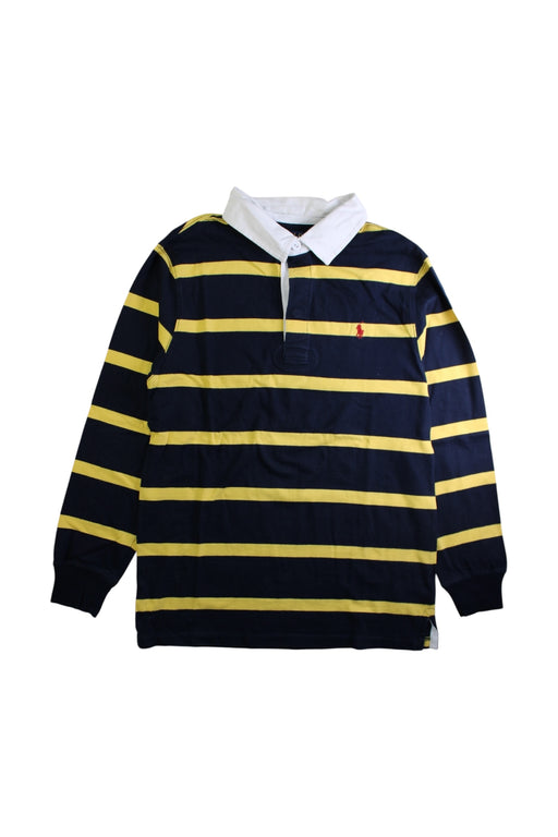 A Navy Long Sleeve Polos from Polo Ralph Lauren in size 14Y for boy. (Front View)