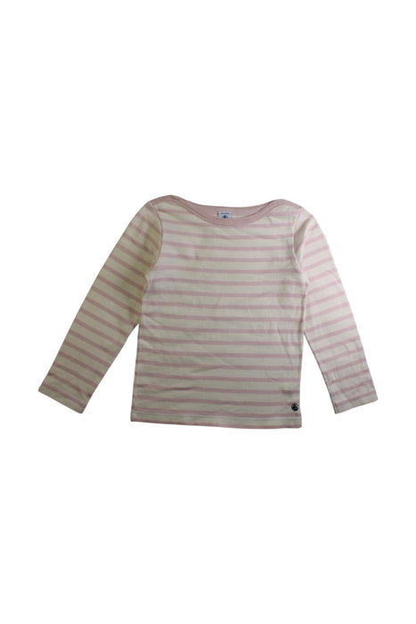 A White Long Sleeve T Shirts from Petit Bateau in size 6T for girl. (Front View)