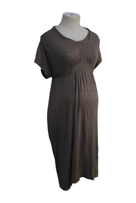 A Brown Short Sleeve Dresses from Seraphine in size Maternity-XS for maternity. (Back View)