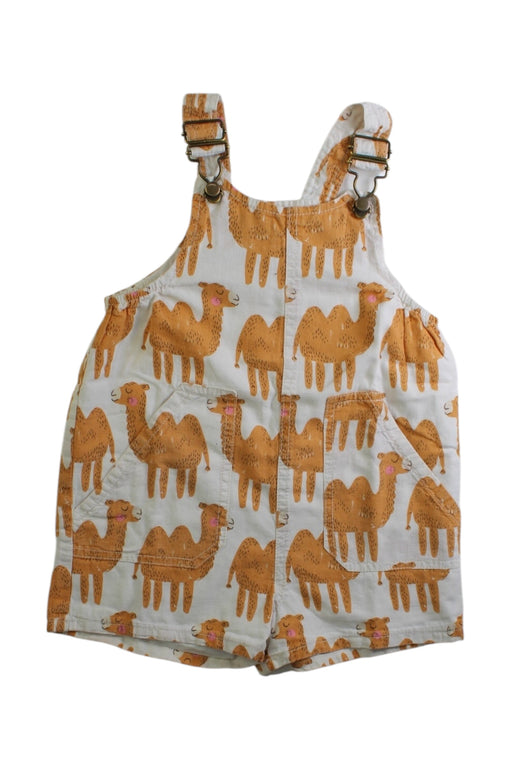 A White Overall Shorts from Bout'Chou in size 2T for neutral. (Front View)