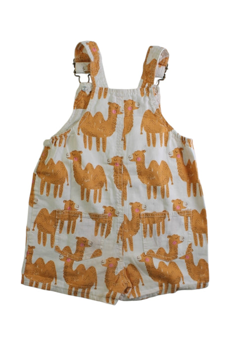 A White Overall Shorts from Bout'Chou in size 2T for neutral. (Back View)