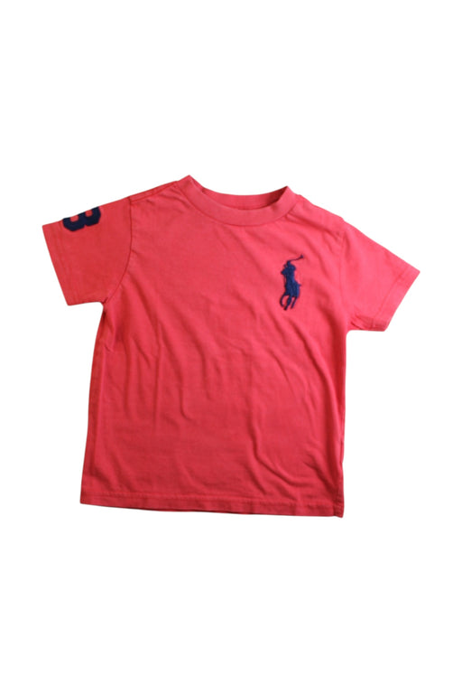 A Red Short Sleeve T Shirts from Polo Ralph Lauren in size 3T for boy. (Front View)